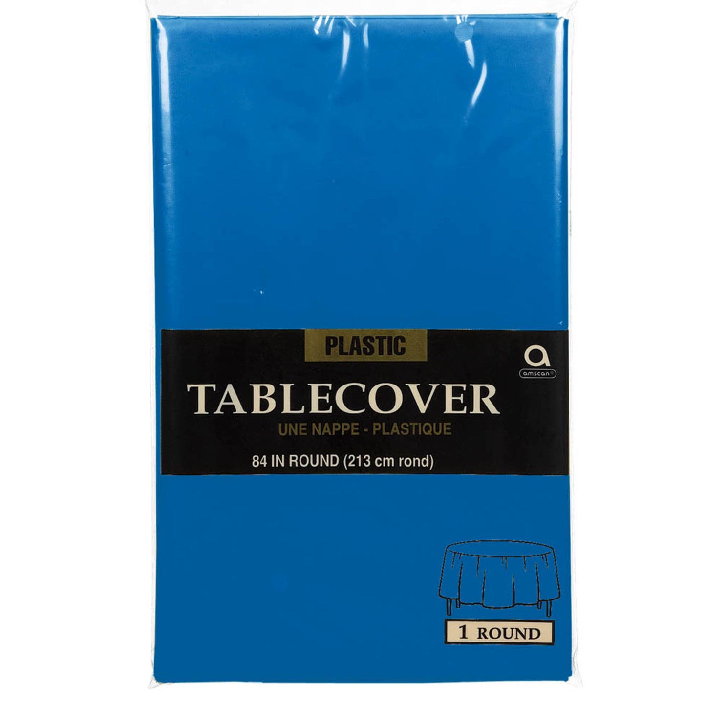 Plastic Round Tablecover - Bright Royal Blue