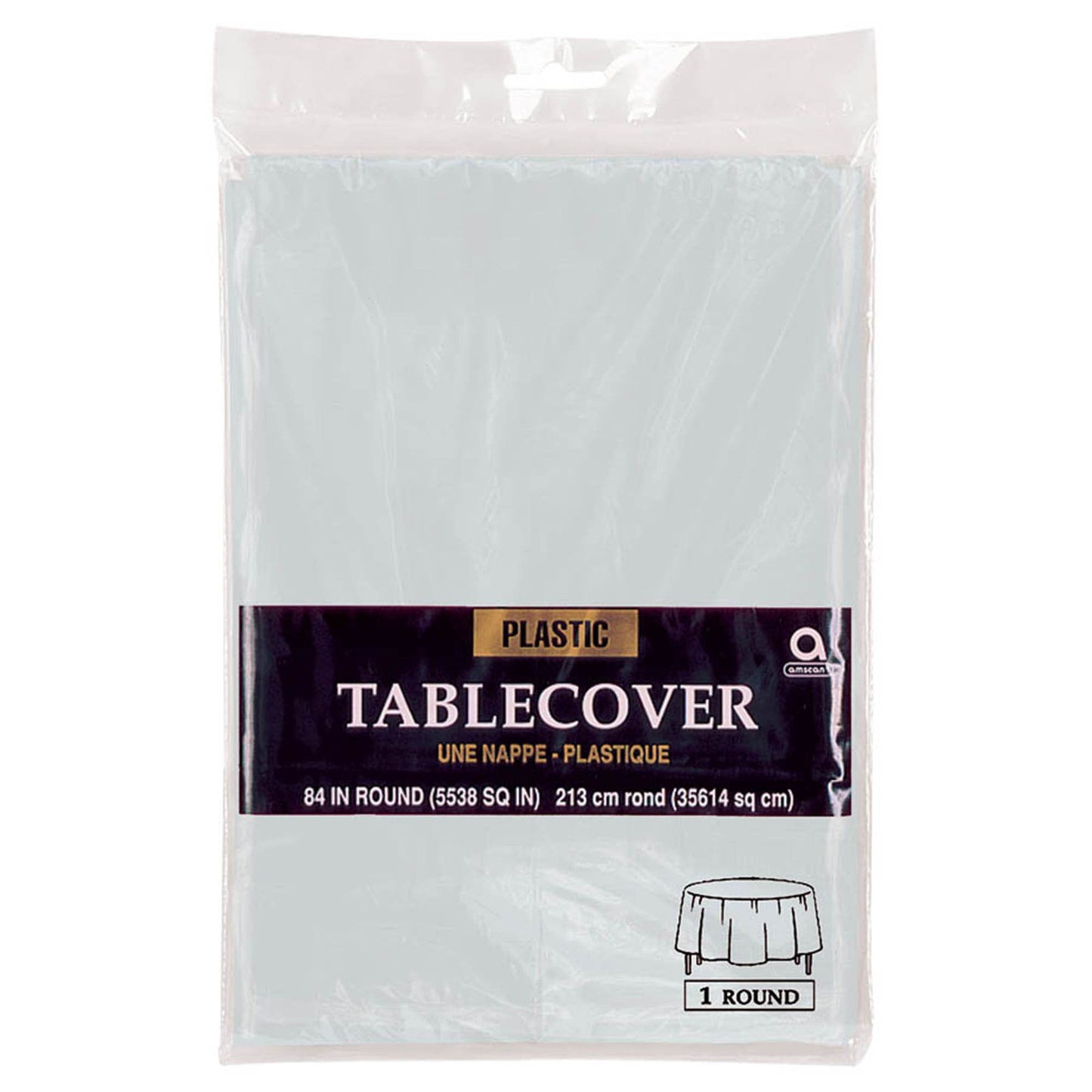 Plastic Round Tablecover - Silver