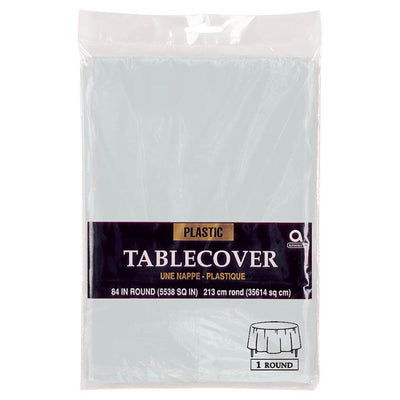 Plastic Round Tablecover - Silver