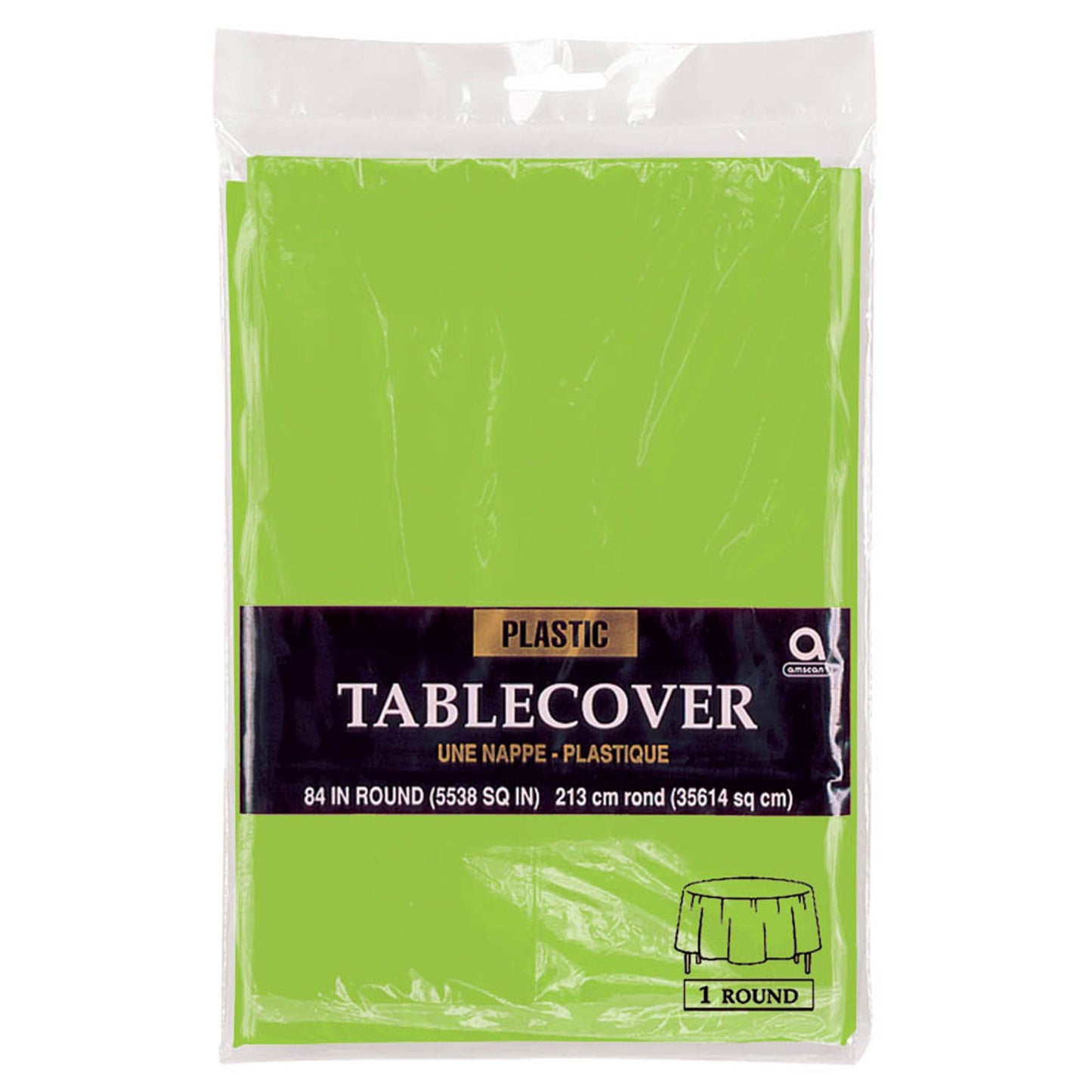 Plastic Round Tablecover - Kiwi
