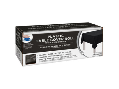 54" X 126' Plastic Tablecover Roll-Jet Black
