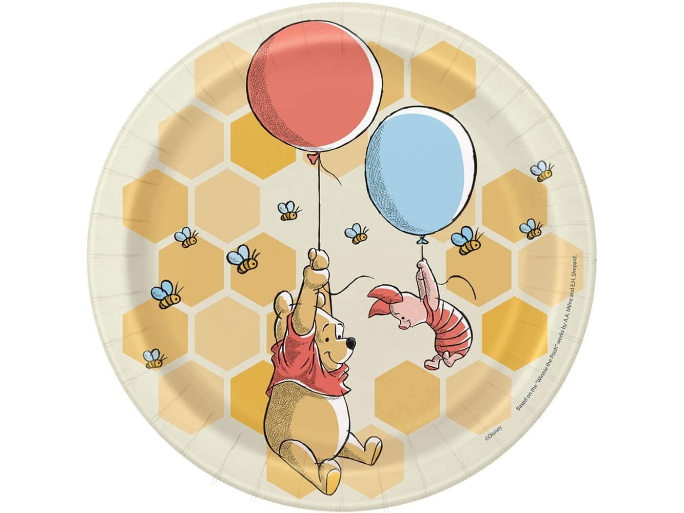 7" Winnie The Pooh Round Dessert Plates 8ct