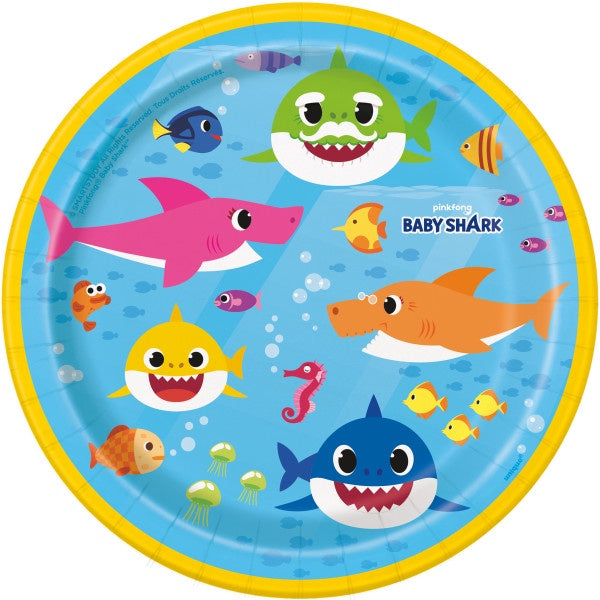 Baby Shark 7In Dessert Plates