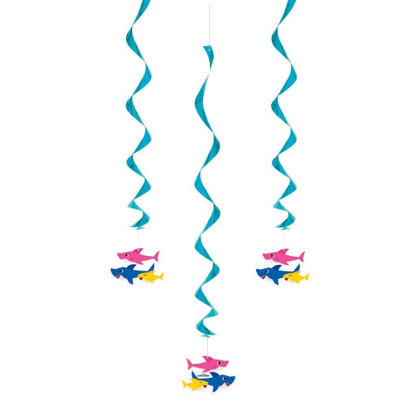 Baby Shark Hanging Swirl Decor - 3Pk