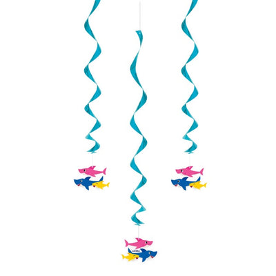 Baby Shark Hanging Swirl Decor - 3Pk