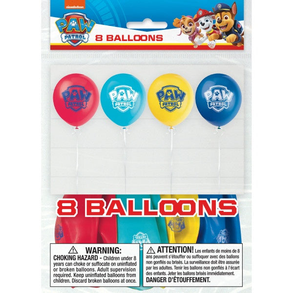 Paw Patrol Latex Balloons-8Pk