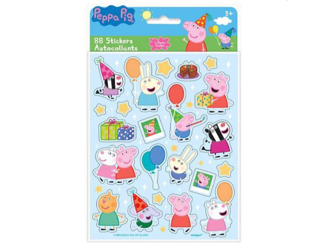 Peppa Pig Sticker Sheets-4 Sheets
