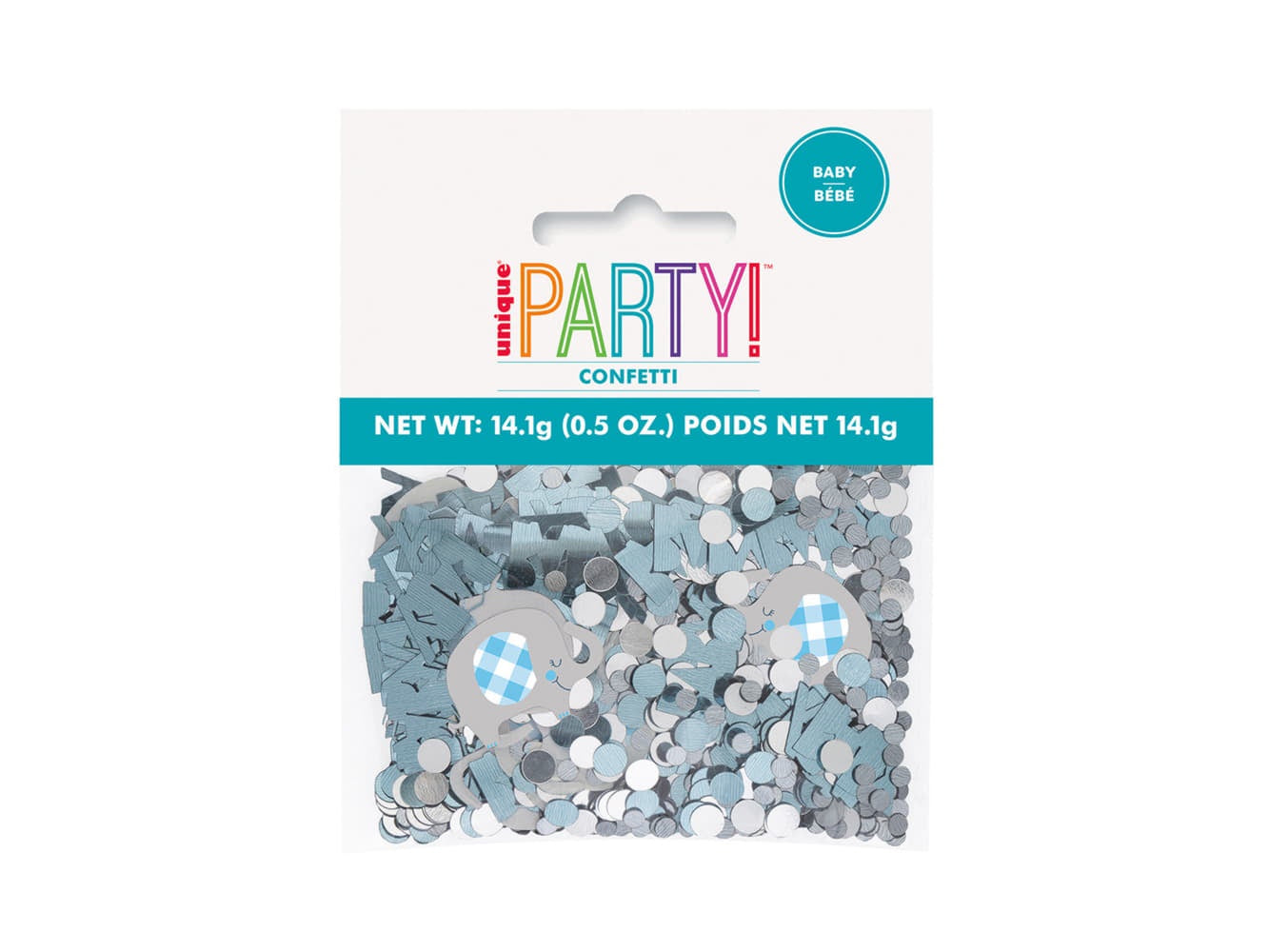 Blue Floral Elephant Confetti, 14G