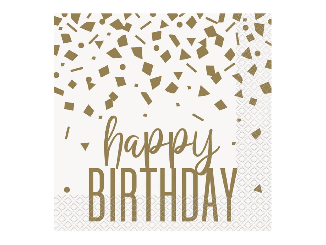 Confetti Gold Birthday Lunch Napkins, 16/Pk