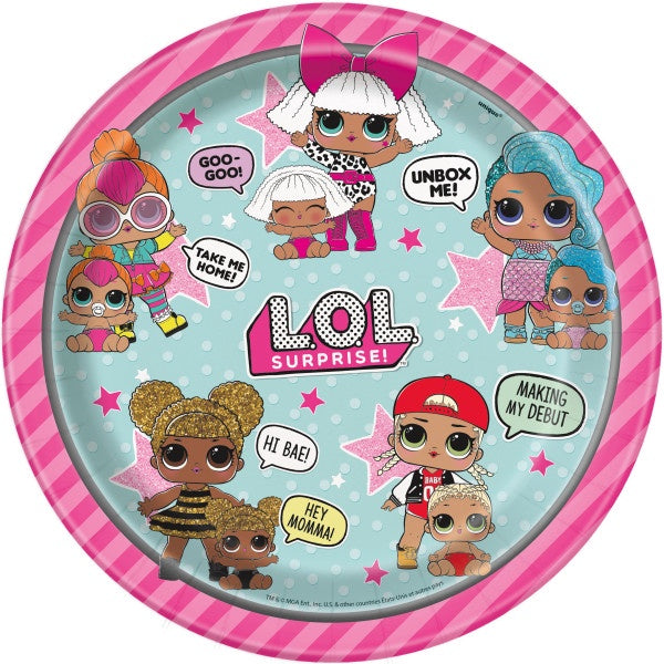 Lol Surprise Round 9" Dinner Plates, 8Ct