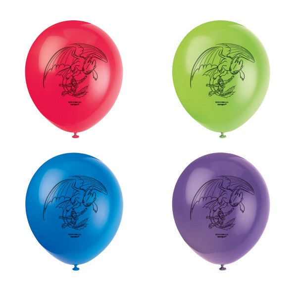 How To Train Your Dragon 3 12" Latex Balloons, 8Ct
