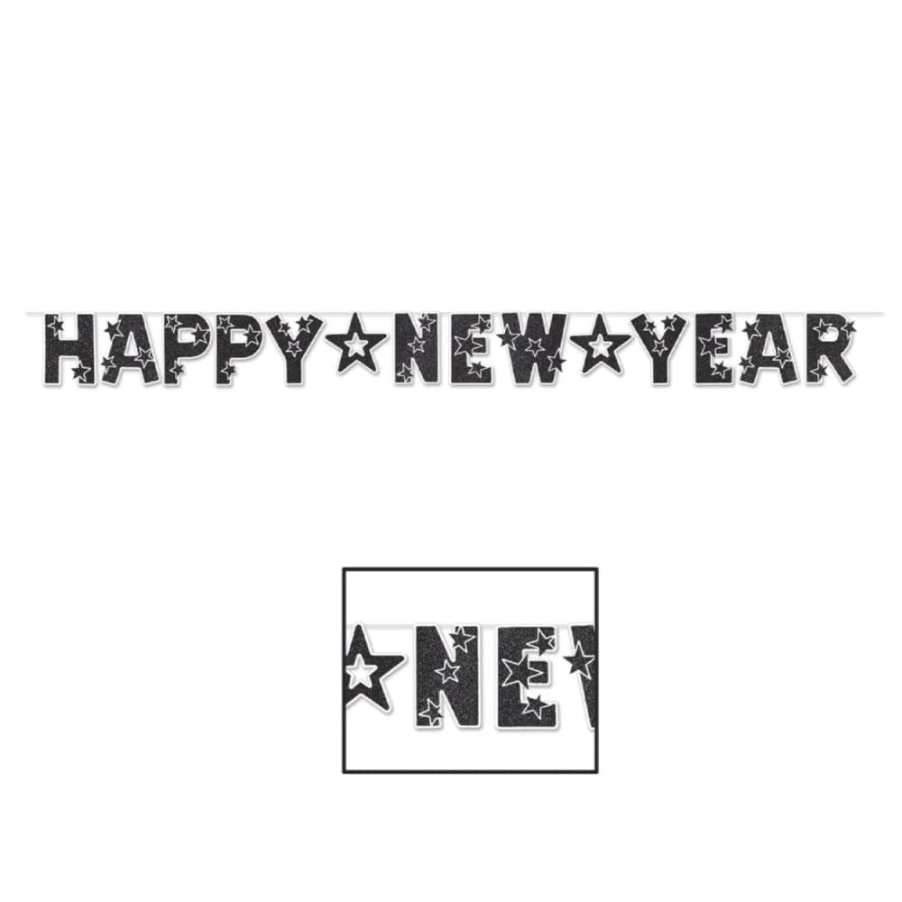 Happy New Year Banner - Black/White