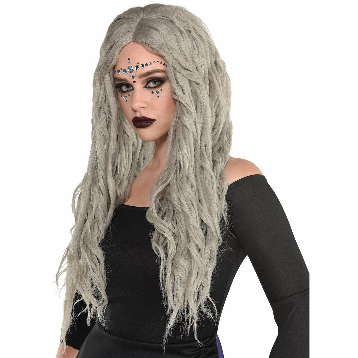 Bohemian Waves Grey Adult Wig