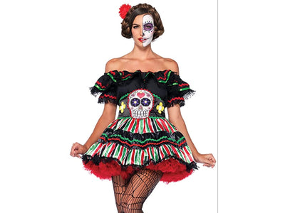 Day Of The Dead Doll Women Costume-Med/Lg