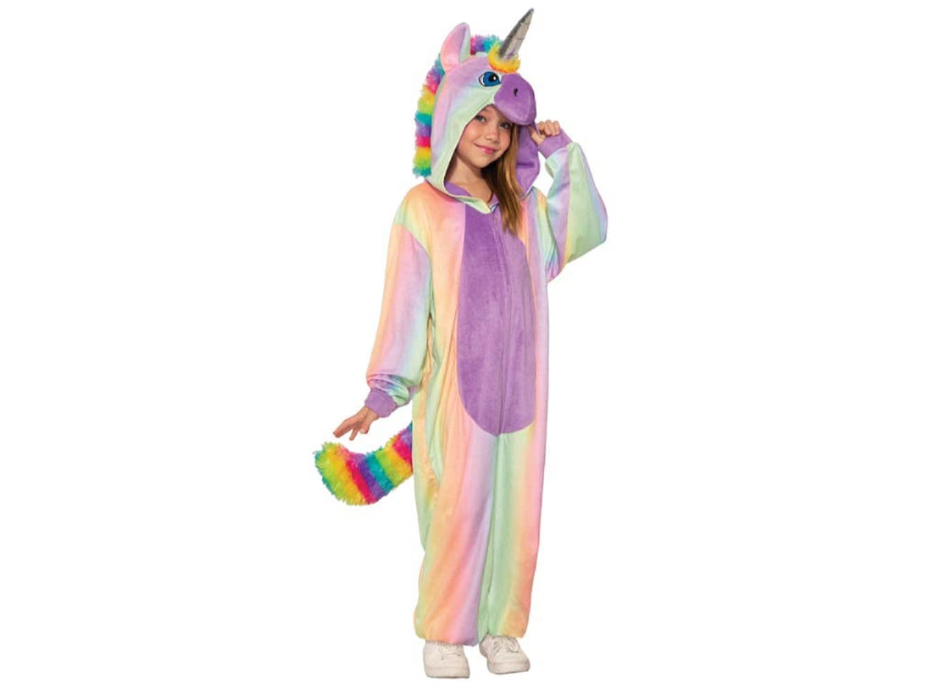 Kids Unicorn Fleece Jumpsuit-M(8-10)