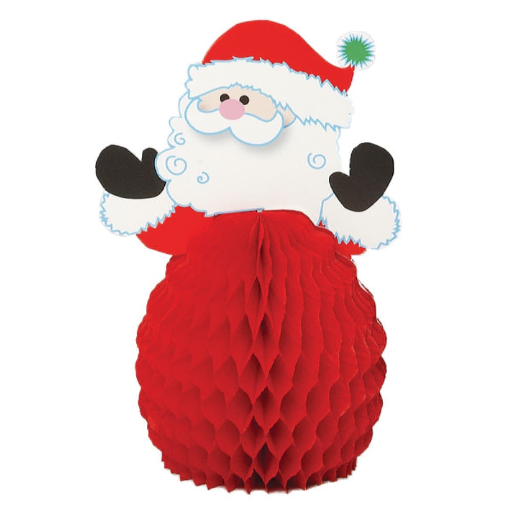 Santa Honeycomb Decorations – 4 Count