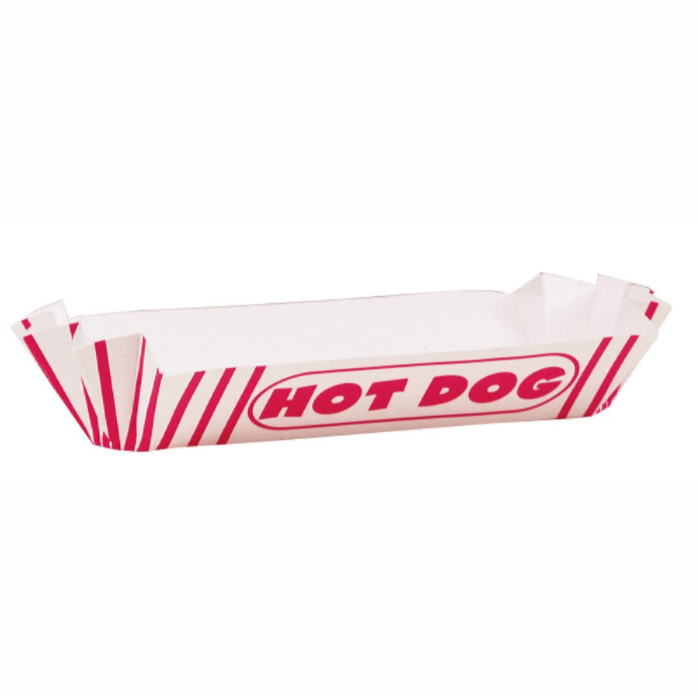 Red & White Striped Paper Hot Dog Tray, 8Ct