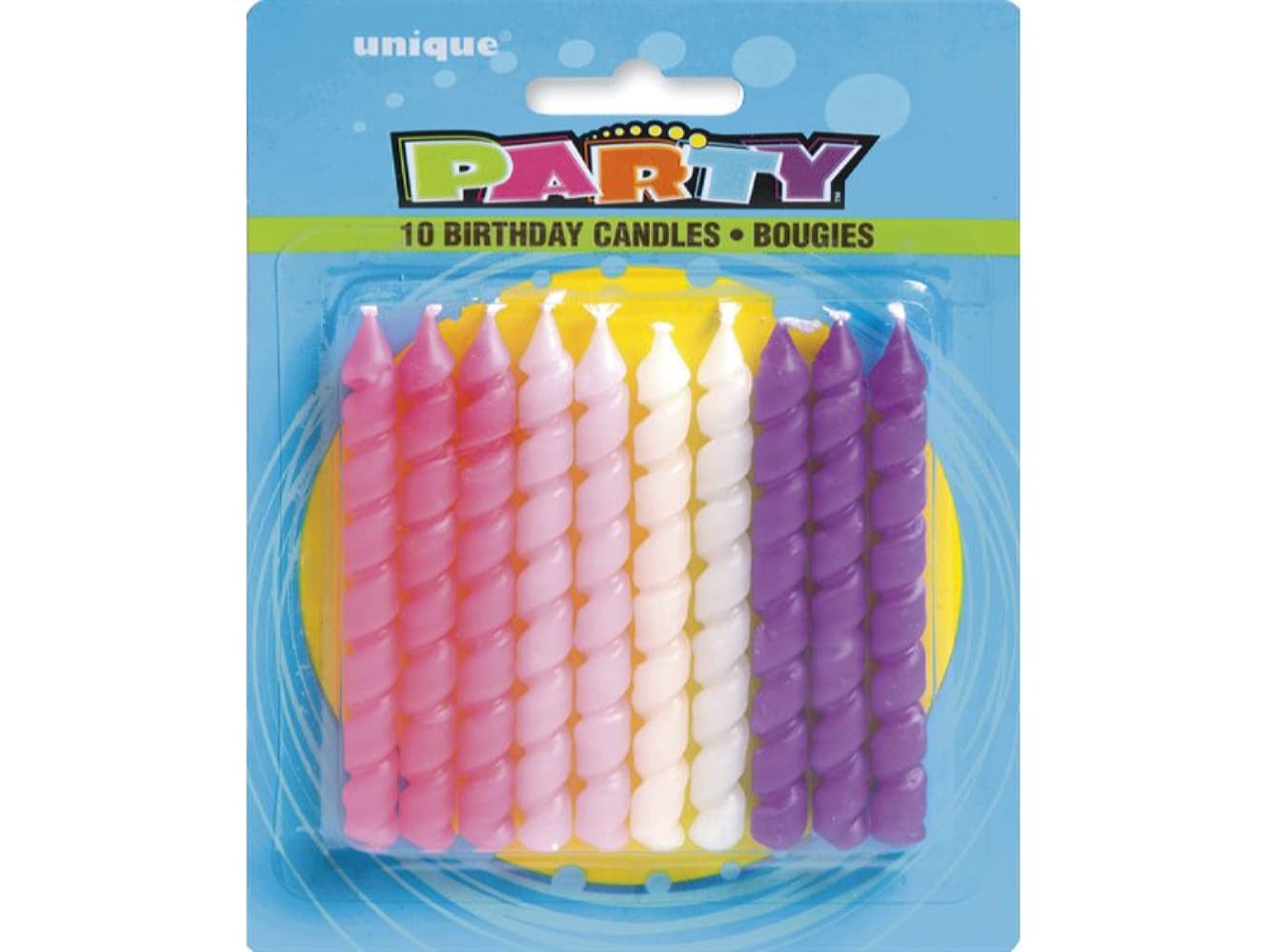 Pink & Purple Spiral Candles-10Pk