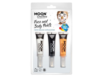 Moon Creations Snowman Face & Body Paint – Clamshell Set (3 Pack)