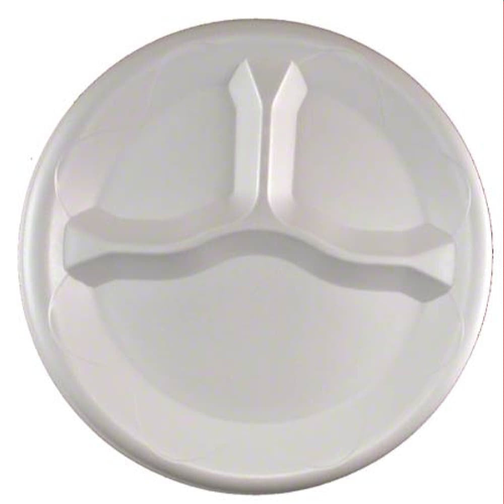 Darnel 10.25" 3Comp White Foam Plate, 125Ct
