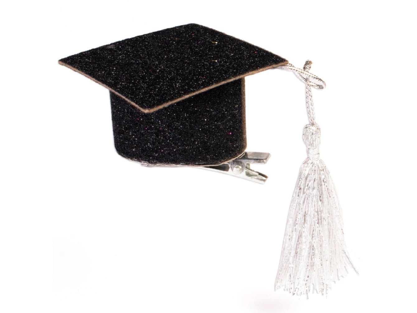 Glitter Grad Hat With Clip-2Pk