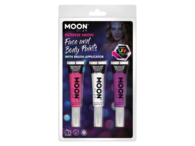 Moon Glow - Intense Neon Face & Body Paint, 3/Pk