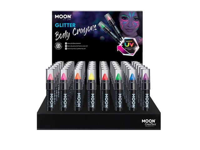 Uv Glitter Face & Body Crayon, 48/Pk