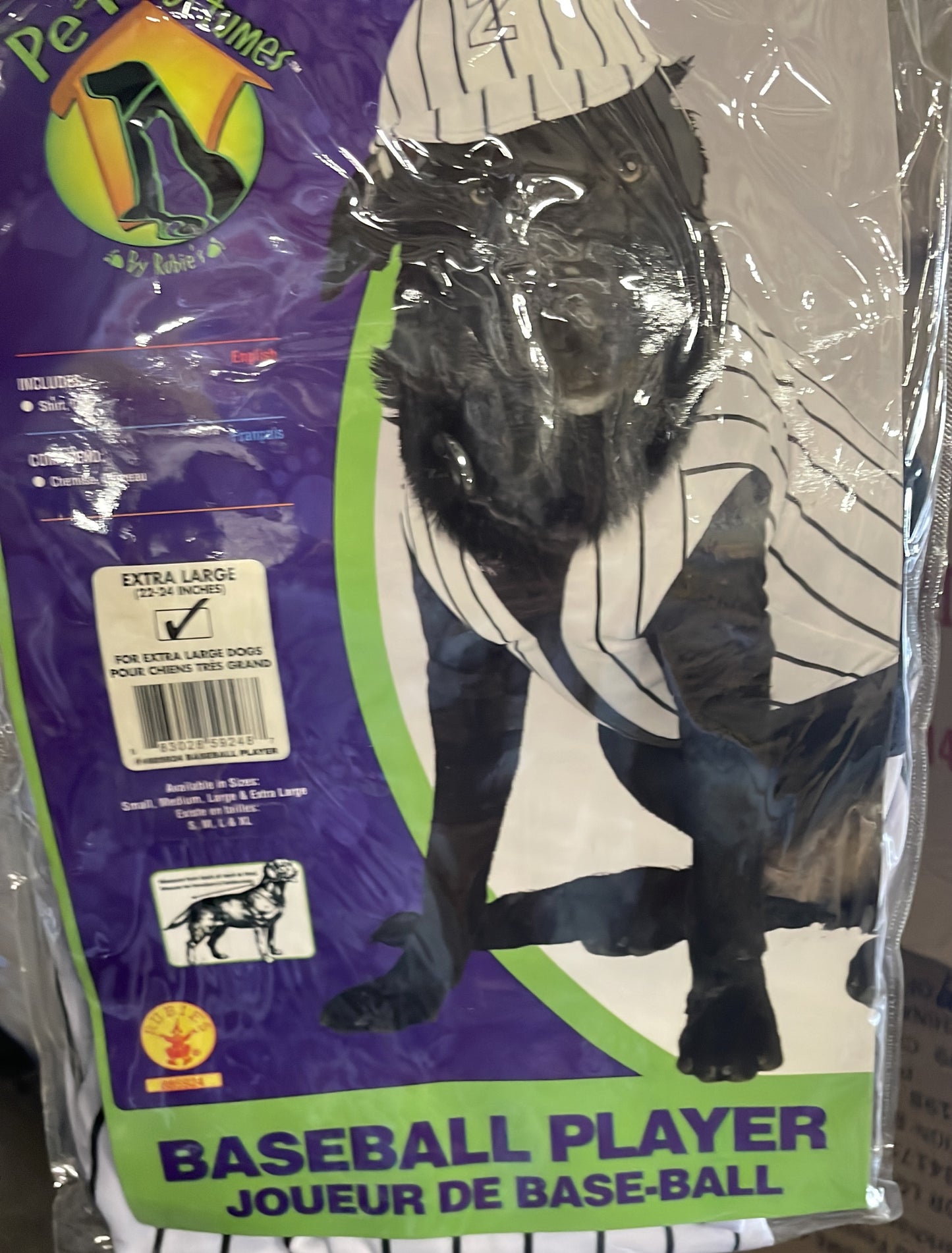 Baseball pet costume