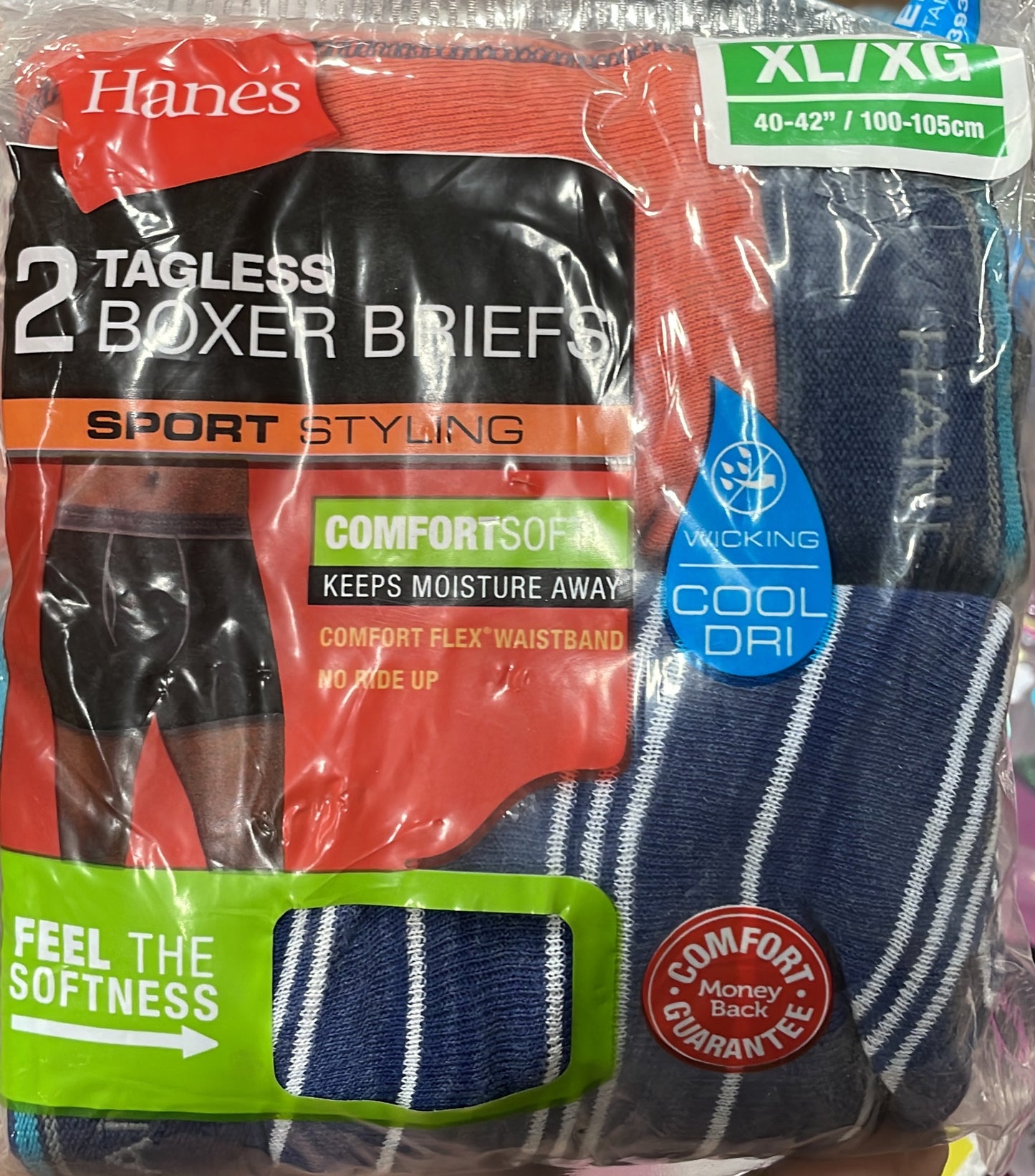 Hanes 2 Tagless Boxer Briefs (Model 74199)