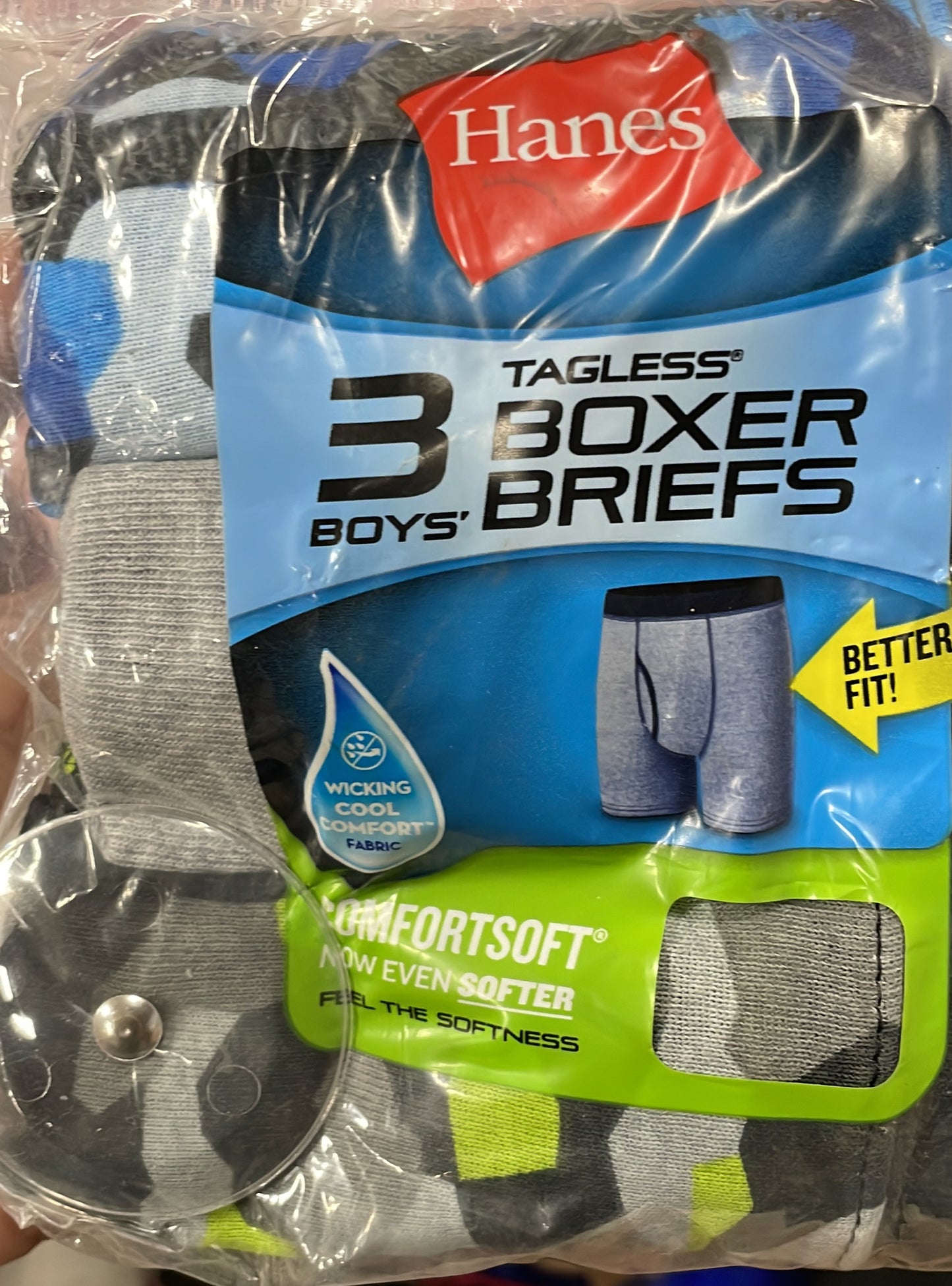 Hanes 3 BOYS TAGLESS BOXER BRIEFS M/M 10-12 65708