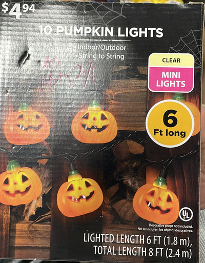 10 PUMPKIN LIGHTS
