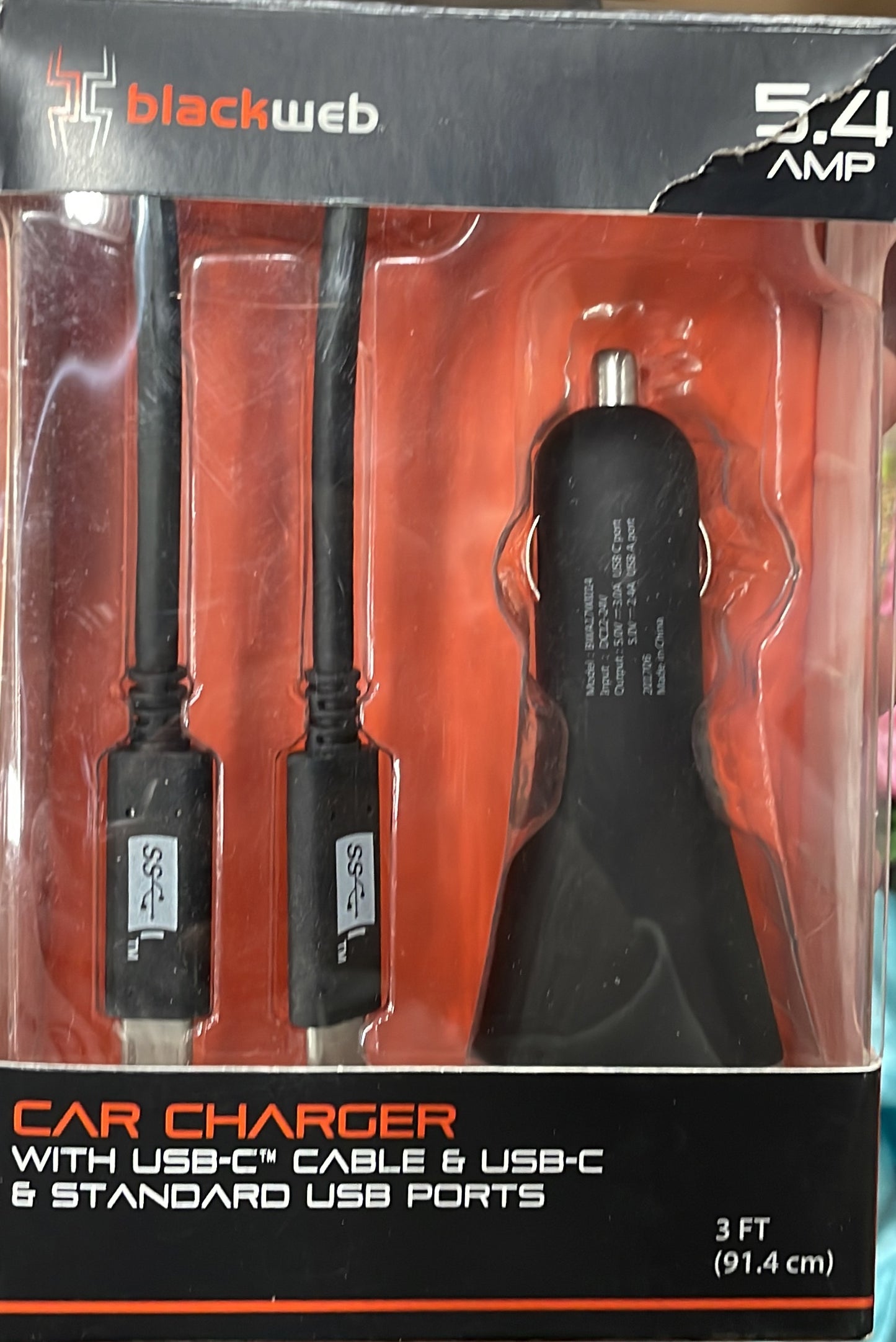 Black web CAR CHARGER