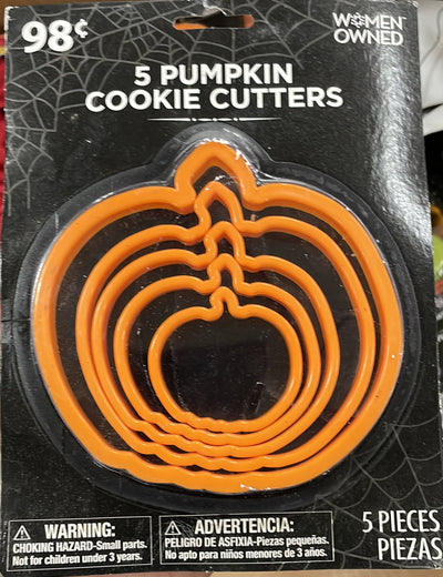 5 PUMPKIN COOKIE CUTTERS