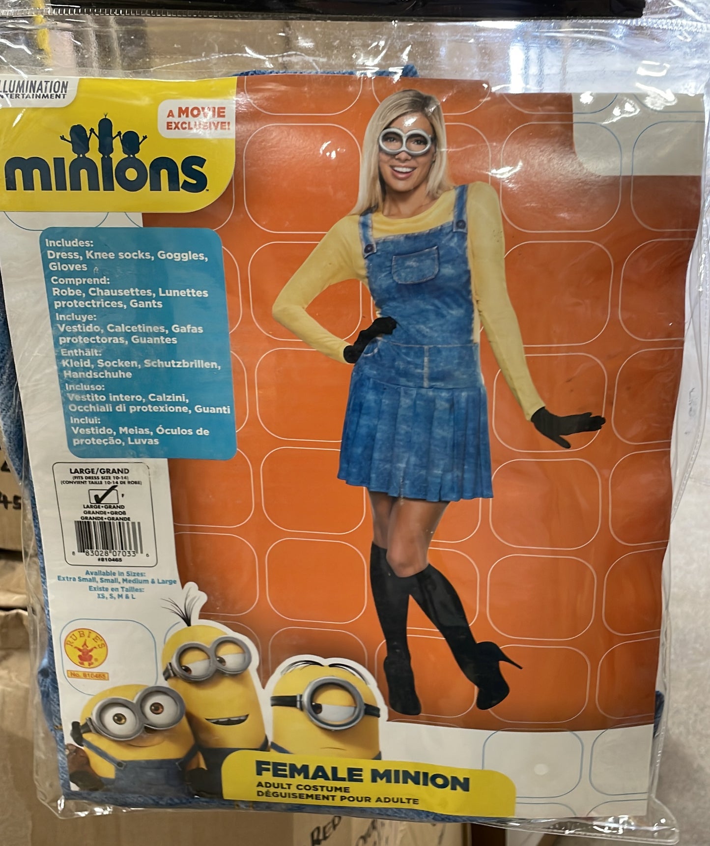 FEMALE MINION ADULT COSTUME LARGE