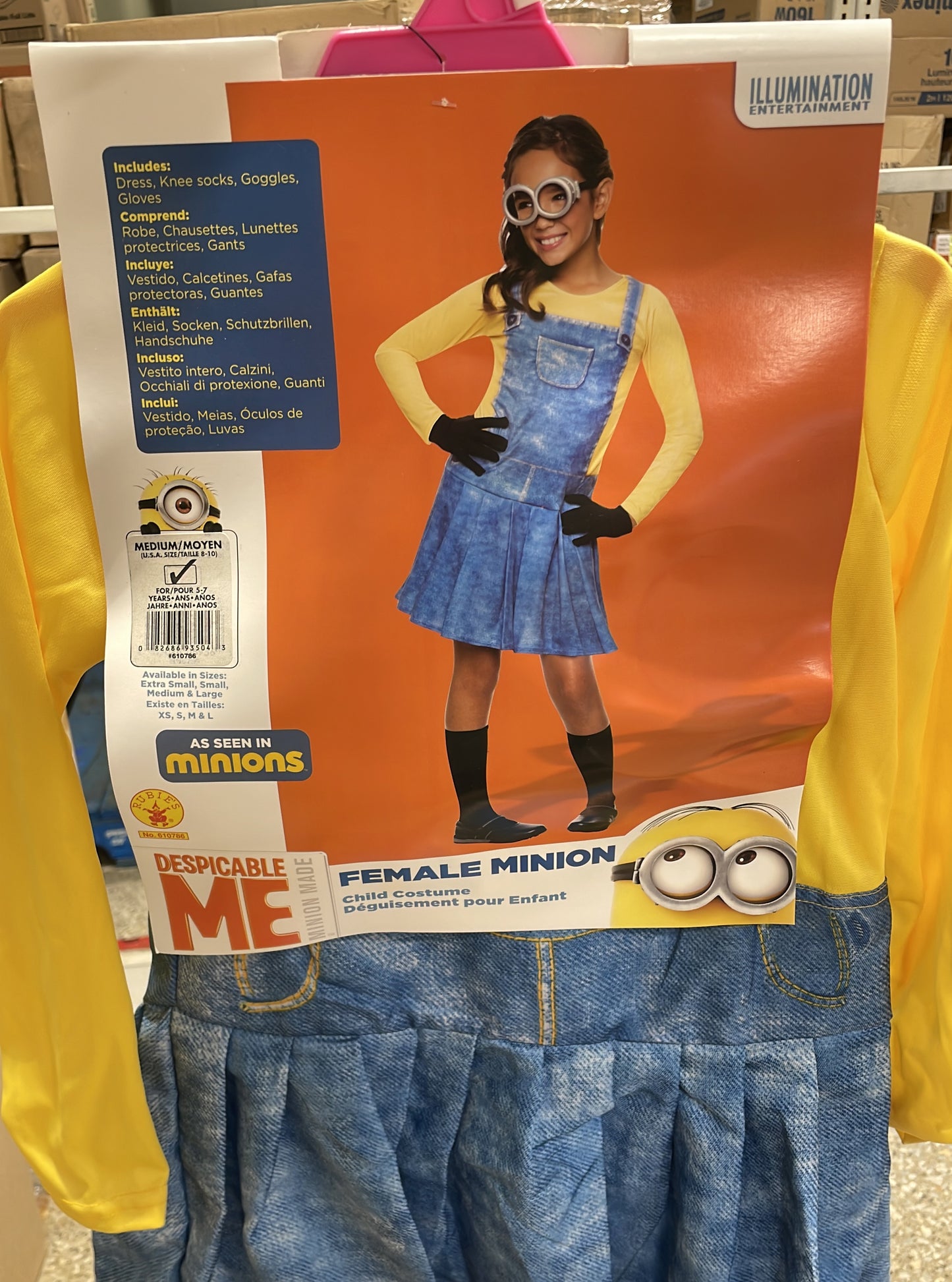 DESPICABLE ME FEMALE MINION MEDIUM ( 8-10)