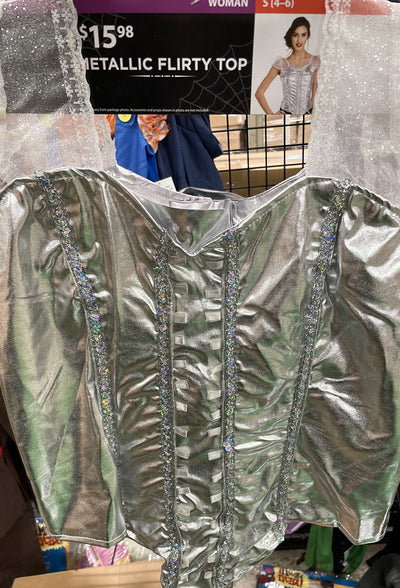METALLIC FLIRTY TOP S(4-6)