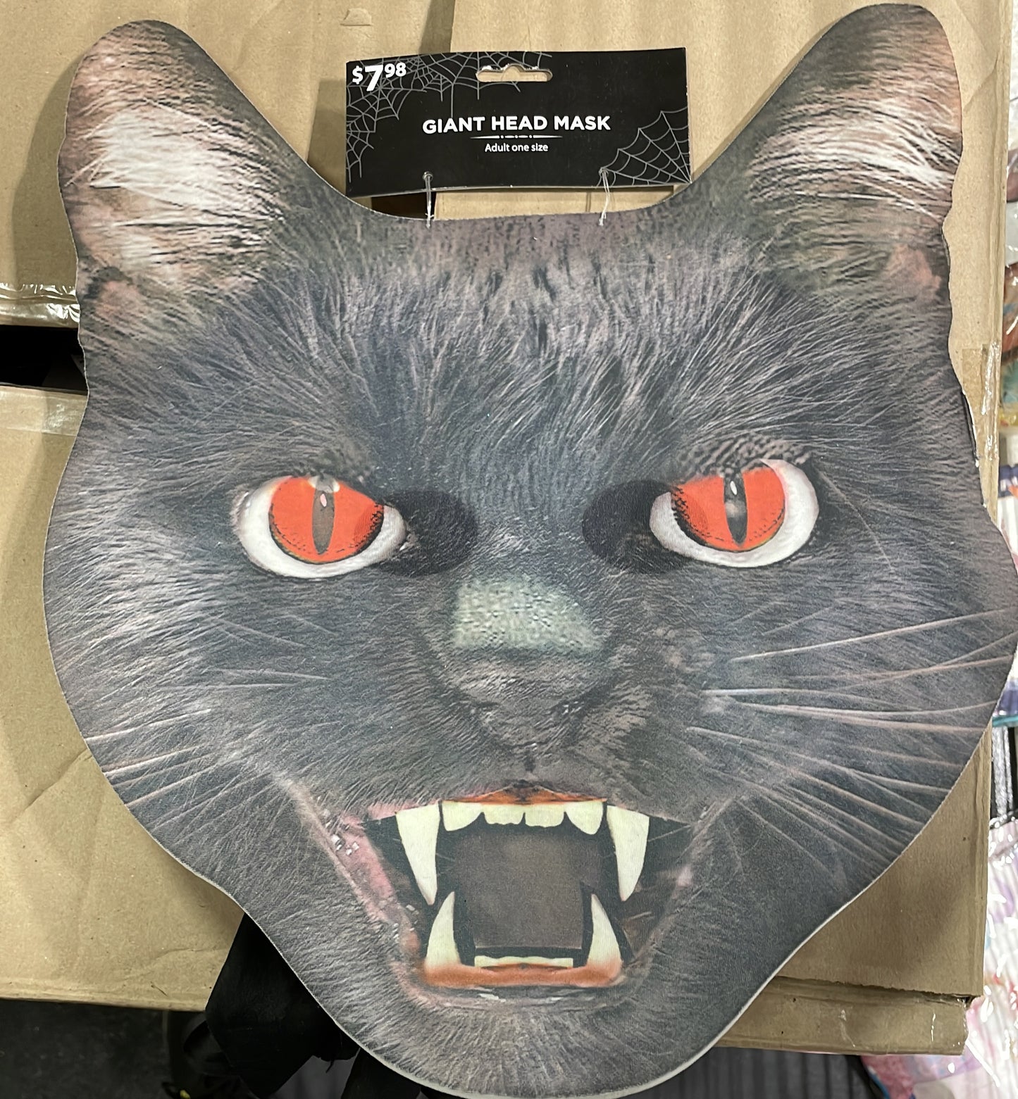 Giant Head Mask – Black Cat (Adult One Size)