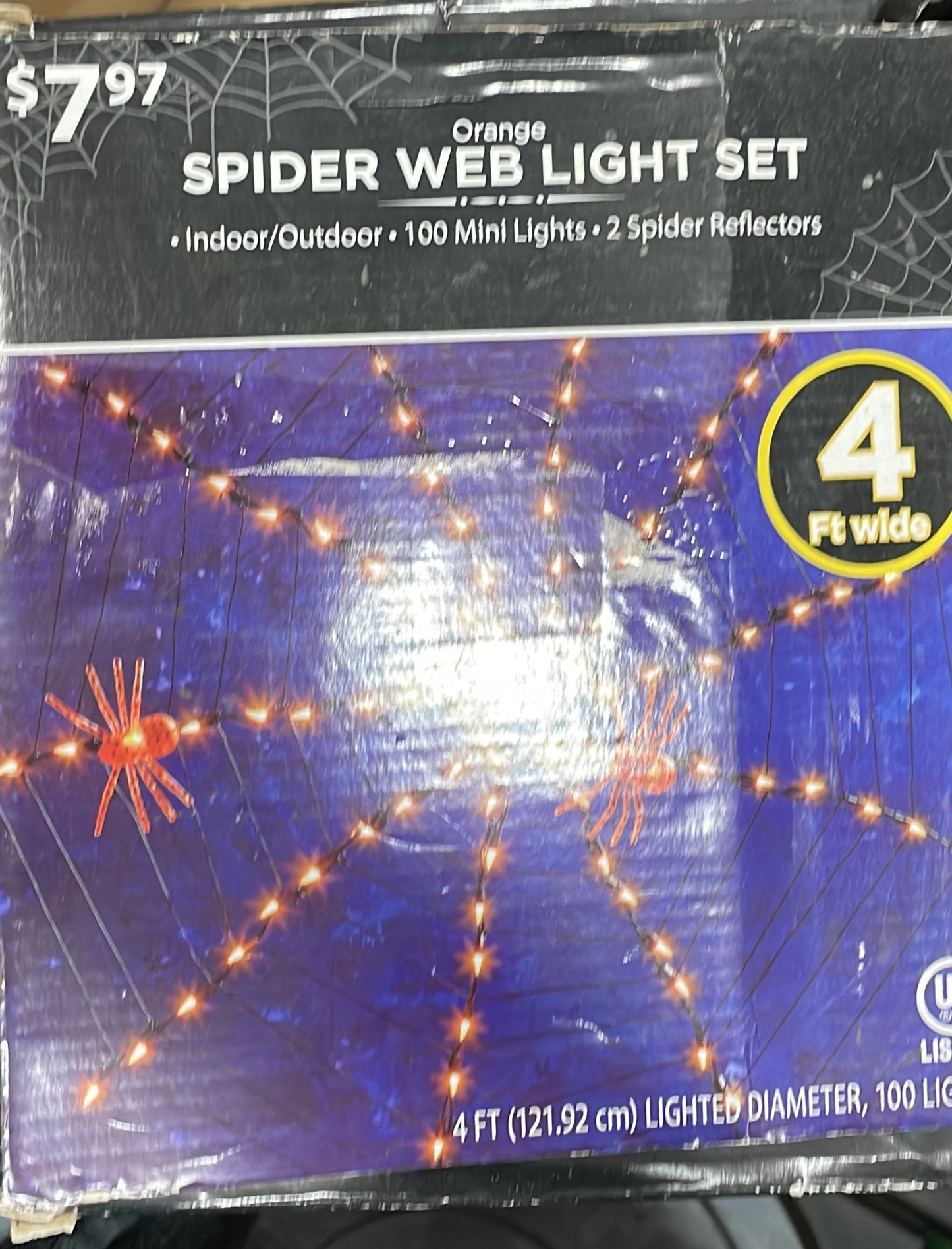 ORANGE SPIDER WEB LIGHT SET