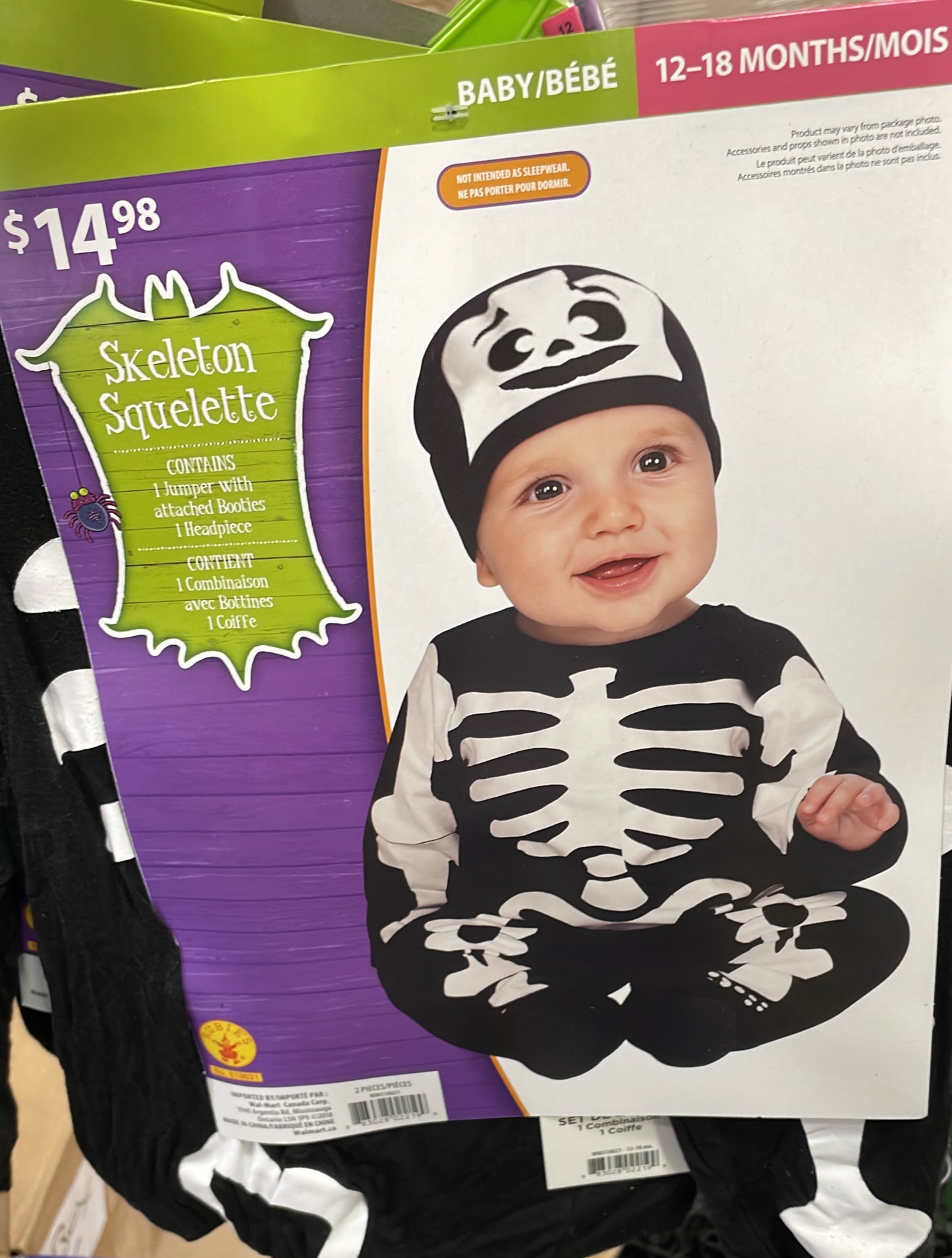 Skeleton Squelette Baby 12-18 Months