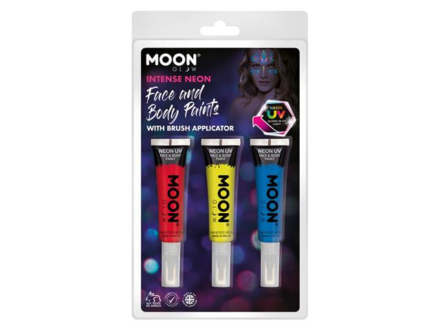 Moon Glow - Intense Neon Face & Body Paint, 3/pk